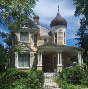 In Salt Lake City's Avenues, the Coffin House was built a while after the Andrew J. Warner house in Ogden. They have an almost identical exterior, although different floor plans inside. It seems likely they may be based on the same original plans, perhaps by Newsom in California.