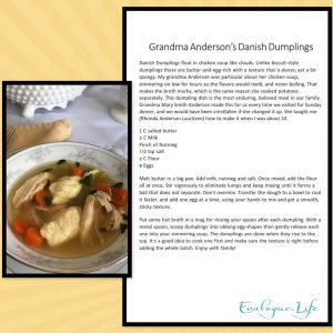 The Danish dumpling recipe from Rhonda Lauritzen's grandma. Some of the best family interview questions start with food. 