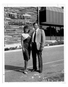 Jim Kier was a wonderful business storyteller. Here, Jim and Norma Kier are standing outside their building with the Kier sign in the background. Black and white photo taken in the mid 1980s. 