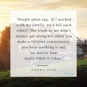 People often say, if I worked with my family we'd kill each other. The truth is we didn't always get along but when you make a lifetime commitment you k eep working it out, no matter how many times it takes. - Norma Kier