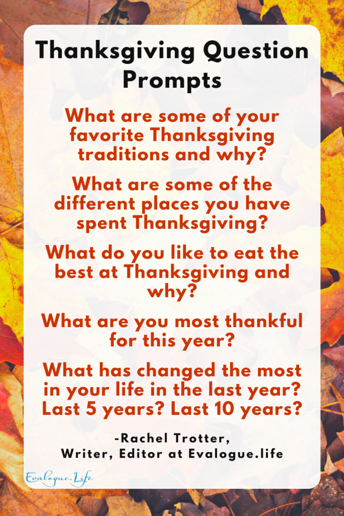 Questions to get the conversation started at Thanksgiving meal