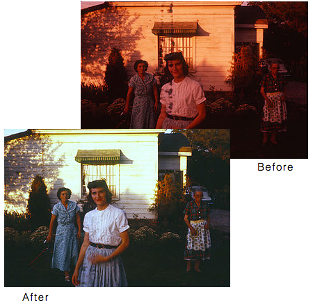 Before and after images of restored photos