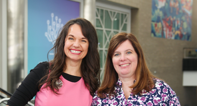 Rhonda Lauritzen (left) and Rachel J. Trotter (right) taken at RootsTech 2024