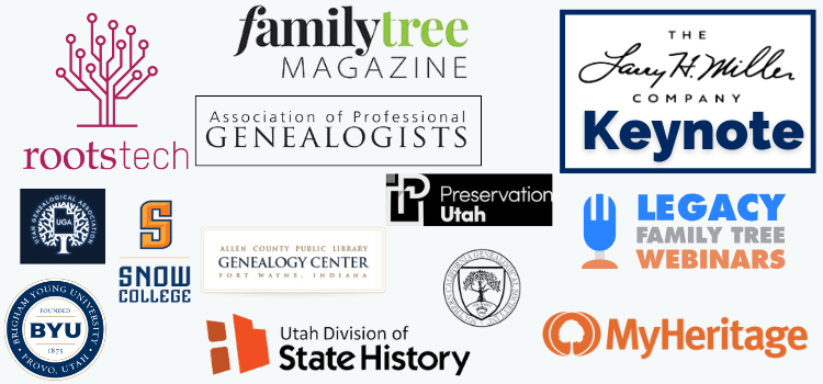 Rhonda Lauritzen speaking engagements - logos of organizations and conferences